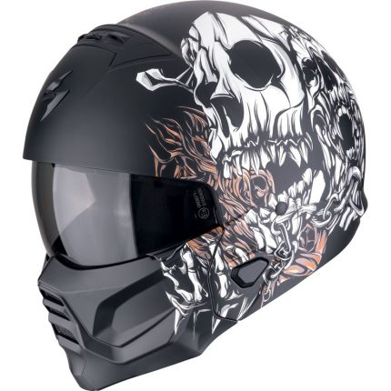 Scorpion Exo-Combat II Genesis Noir Blanc Casque jet modulable